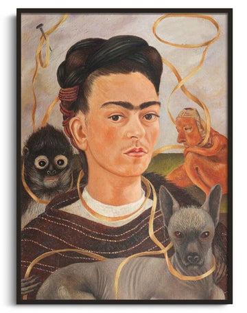 Inspiration Autoportrait avec un petit singe Frida Kahlo - peinture à l'huile