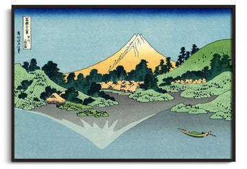 Inspiration Reflet du Fuji au lac Kawaguchi Hokusai - peinture à l'huile